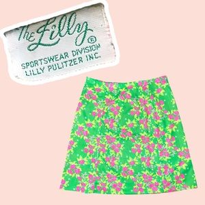 Vintage 70s 80s "The Lilly" Lilly Pulitzer Vibrant Polyester Skirt